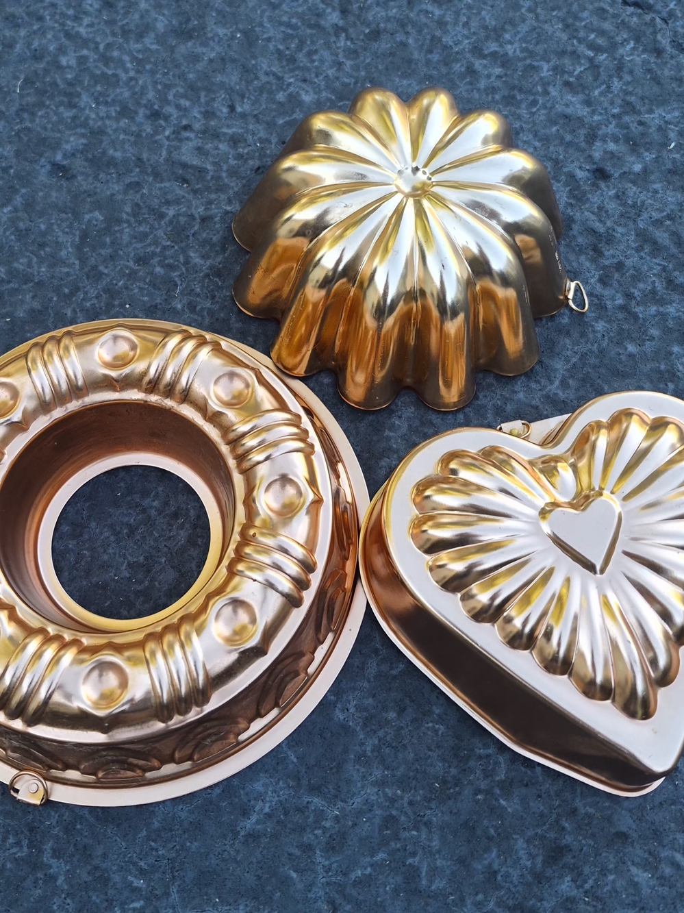 Vintage Copper Colored Baking Jello Molds - Set of 3